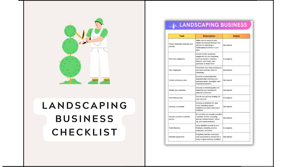 Landscaping business checklist